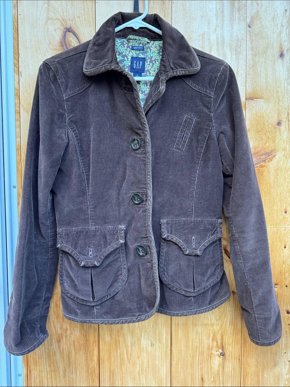 GAP Women's Dark Brown Corduroy Button Jacket